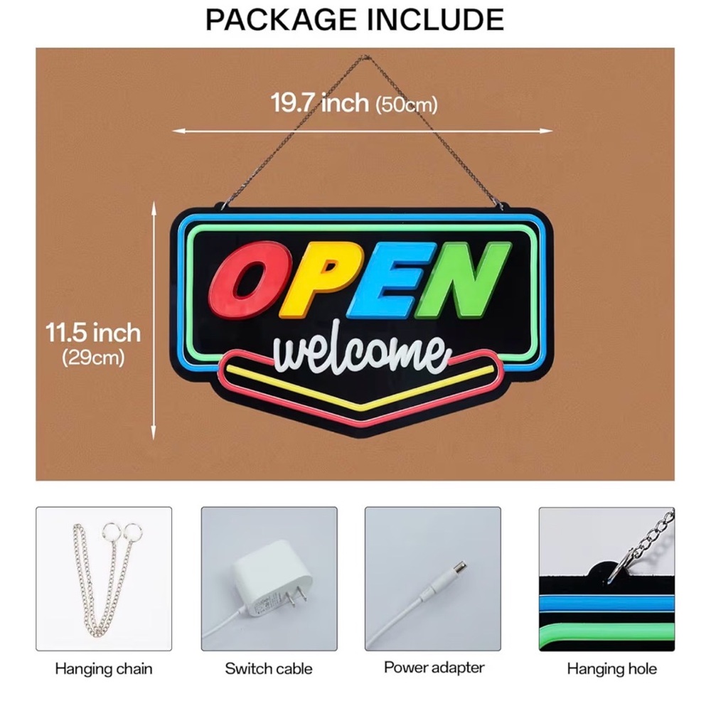 Colorful LED Open Welcome Sign - Picture 2 of 2